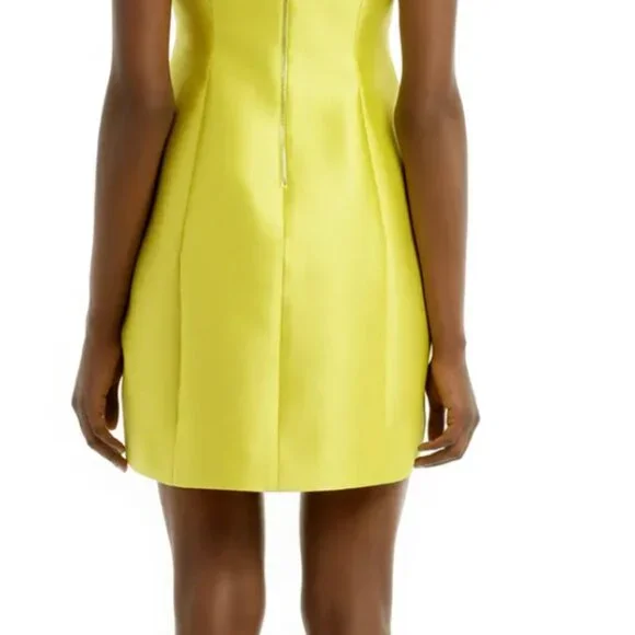 Kate Spade Structured Silk Neon Yellow Mini Dress - 2 - Picture 4 of 10